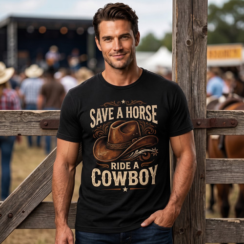 Western cowboy save - western, horse