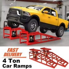 4 ton Hydraulic Car Ramps 2PC Heavy Duty Garage Auto Van Bottle Lift Jack Ramp