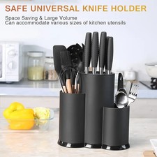 Knife Block Holder Universal Knife Block Oval knife Block Stand Rack Black