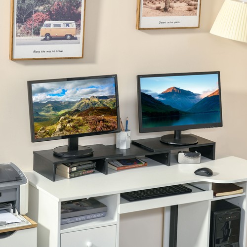 Dual monitor stand riser - dual, w/