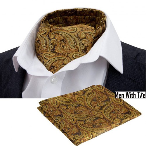 Gold yellow paisley - (lja06),