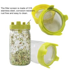Sprouting Lid With Stainless Steel Screen For Wide Mouth Jar Sprouter Filter