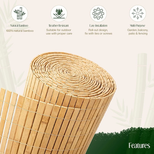 Bamboo slat fence screening - screening, 4m