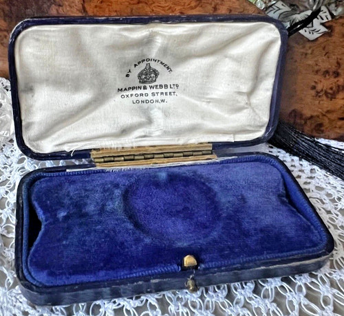 Antique blue tooled leather - tooled,
