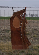 Men's Suede Leather Chaps Native American Western Cowboy Rodeo Style Handmade