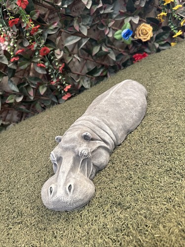 Stone hippo concrete garden - stone,
