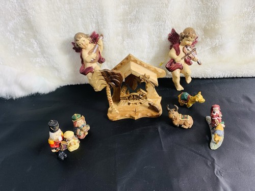 Vintage olive wood carved - wood,