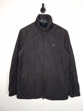 GANT Midlength Jacket Size Medium Men's Black Fleece Lined Hooded Bomber Coat