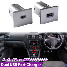 Dual Port Kits USB-A QC3.0 +USB-C PD Fast Charger For Ford Focus MK2 2005-2009