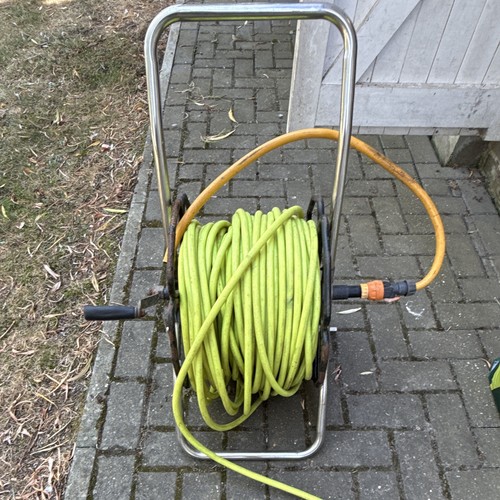 Portable metal hose reel cart - metal,