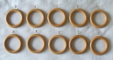 10 WOODEN CURTAIN RINGS WITH