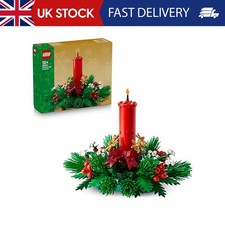 LEGO Christmas Table Decoration - Building Toy incl. a Candle, Red Berries, Gold