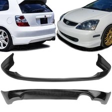 [SASA] 2x Combo for 02-05 Honda Civic Si EP3 3dr CTR PU Front +Rear Bumper Lip