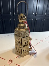 Golden Moroccan Metal Candle Holder Decorative Lantern Lamp Decor 8.5" Gold