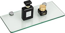 Bathroom Glass Shelf Wall Mounted Floating Shelves 6MM  Transparent Glass-300MM