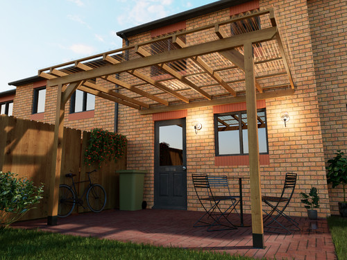 Wooden lean pergola canopy - lean,
