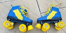 SFR Rio Retro Kids Adult Quad Roller Skates – UK Size 2 Blue & Yellow