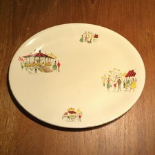 Alfred Meakin 1950's Carousel Fairground Celadon Green 14 Inch Serving platter