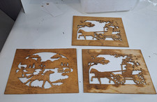 3 VINTAGE WOODEN SCROLL SAW