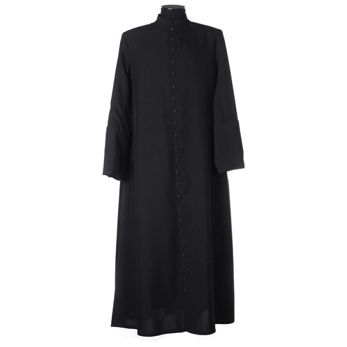 Black cassock dress 100 wool - dress, 100%