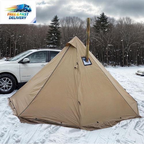 Camping hot tent with wood - hot,