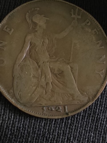 1921 george british penny - 1921,