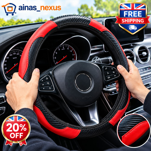 Leather car steering - steering, wheel