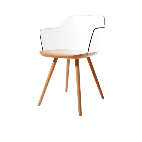 Wood frame clear chair - wood,