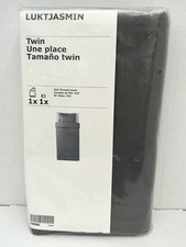 Ikea LUKTJASMIN Twin Duvet cover and pillowcase dark gray - NEW