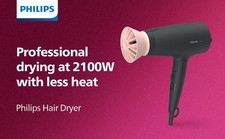 Philips Foldable Hair Dryer 2100 Watt Salon-like Blow Drying Less Heat BHD356/10