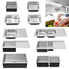 Kitchen Sink Single/ Double Bowl Stainless Steel Basin Handmade Sink Drainer Kit