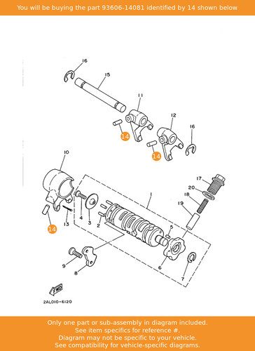Yamaha pin dowel 93606 14081 - pin,, 93606-14081