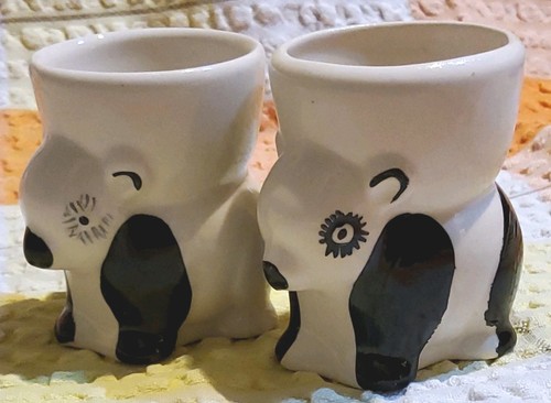 Pair vintage retro panda egg - vintage,