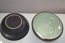 2 x Denby Energy Celadon on Charcoal 7" Soup / Breakfast Bowls - #LM