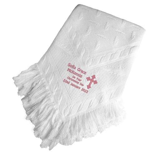 Personalised baby shawl large - baby,