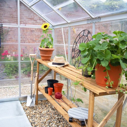 Natural wooden slatted easy - natural,