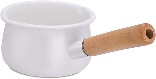 Enamel milk pan with - dual, pour