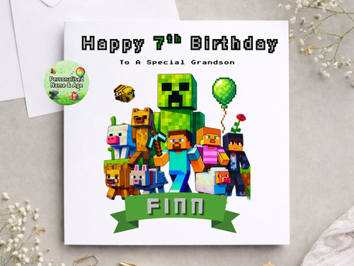 Minecraft happy birthday card - birthday,