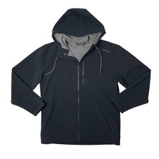 Simms Jacket Mens L Large Black Rogue Fleece Hooded Full Zip Stretch Softshell
