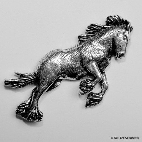 Shire plough horse - pewter, pin