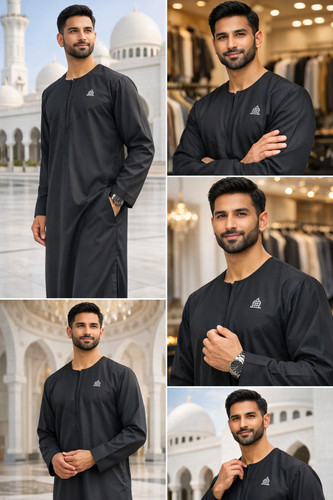 Men premium black thobe - premium,