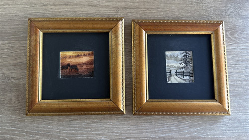Pair miniature framed - pair,