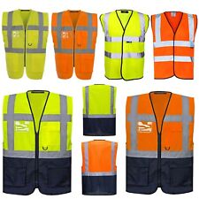 HI VIS VEST WORK SECURITY CONTRACTOR HIGH VIZ VISIBILITY WAISTCOAT SAFETY JACKET
