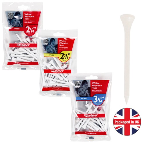Masters white wooden golf tees - masters,