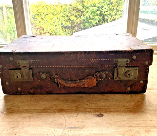 Suitcase vintage leather x - suitcase,