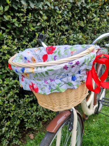 Front wicker bike basket with - bike,