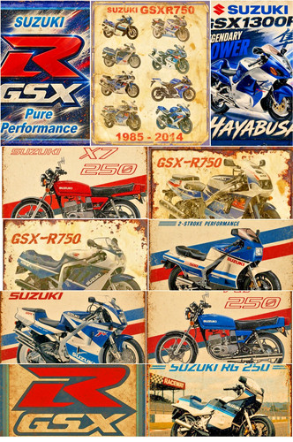Motorcycle suzuki metal sign - metal,