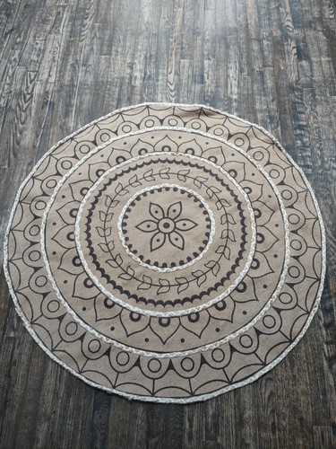 Round 100 natural jute hand - round,