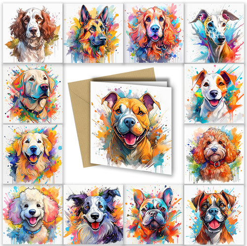 Dog puppy splash watercolor - dog/puppy, of
