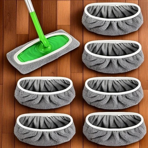 Reusable mop pads with - 4,